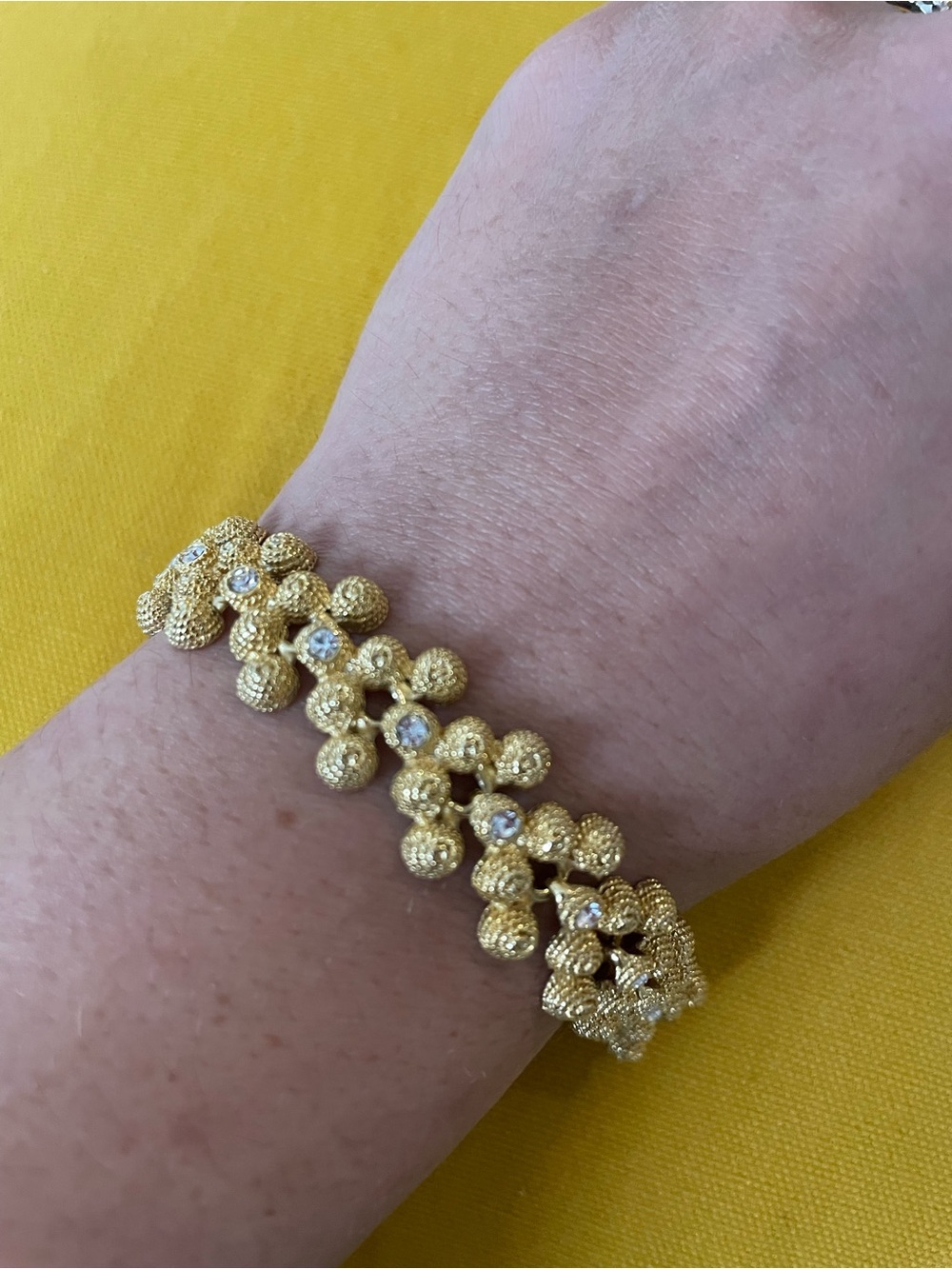 Vintage Textured Gold-Tone Berry Cluster